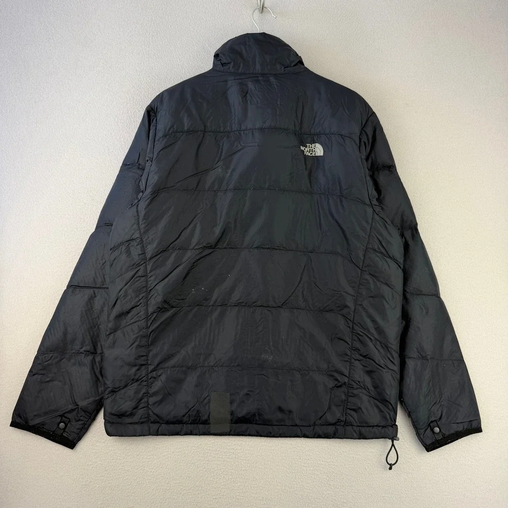 The North Face 550 Down Puffer Jacket Mens Medium Black‎ Quilted Full Zip Coat